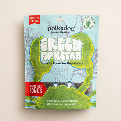 Polkadog Green Monstah Bone Shaped Crunchy Dog and Cat Treats - Talis Us