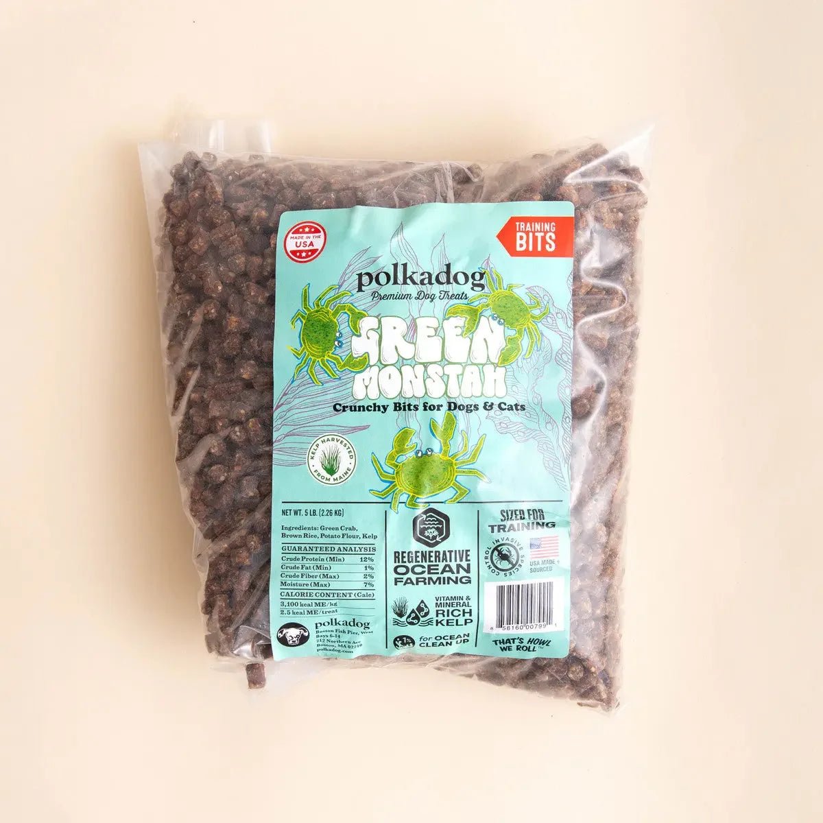 Polkadog Green Monstah Training Bits Crunchy Dog and Cat Treats - Talis Us