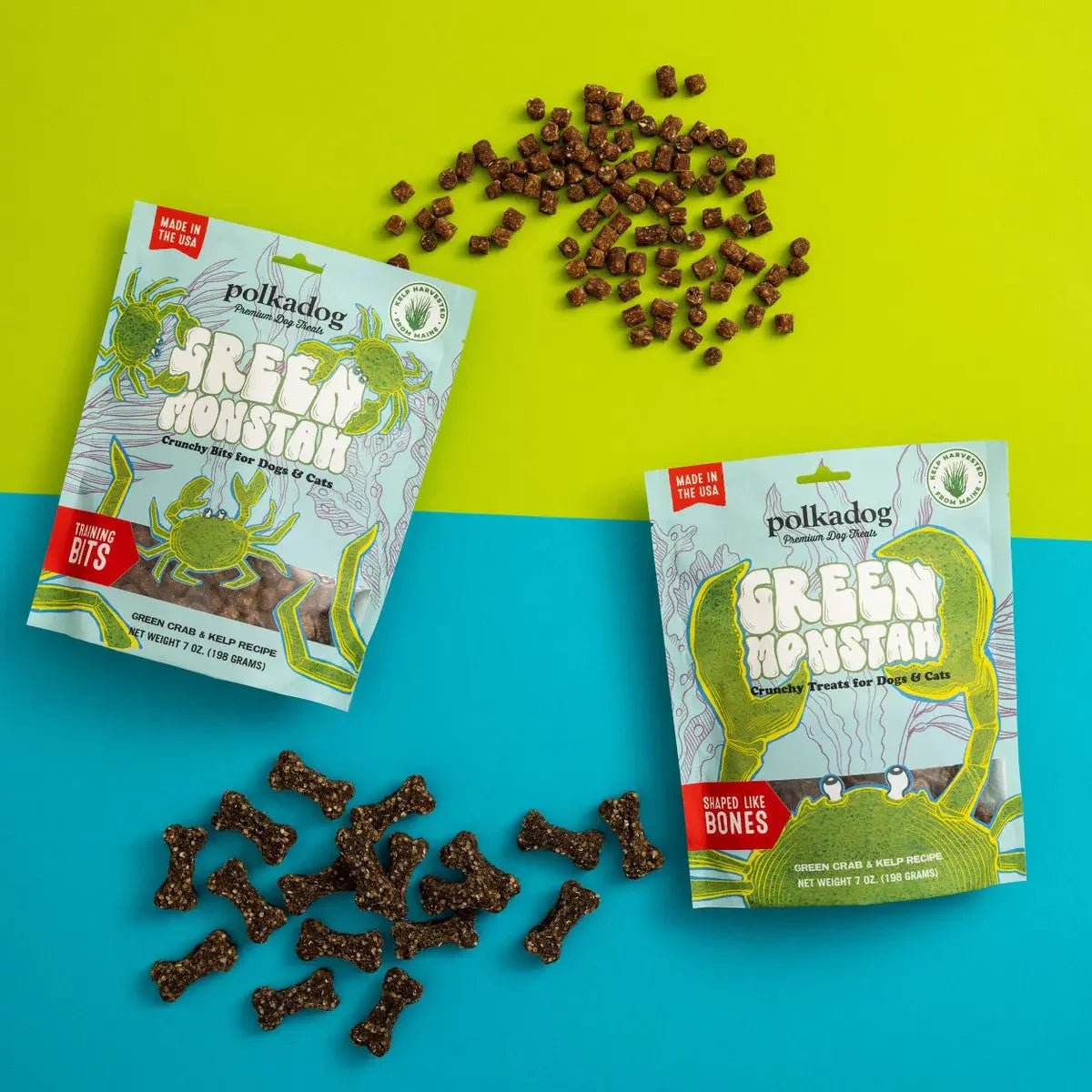 Polkadog Green Monstah Training Bits Crunchy Dog and Cat Treats - Talis Us