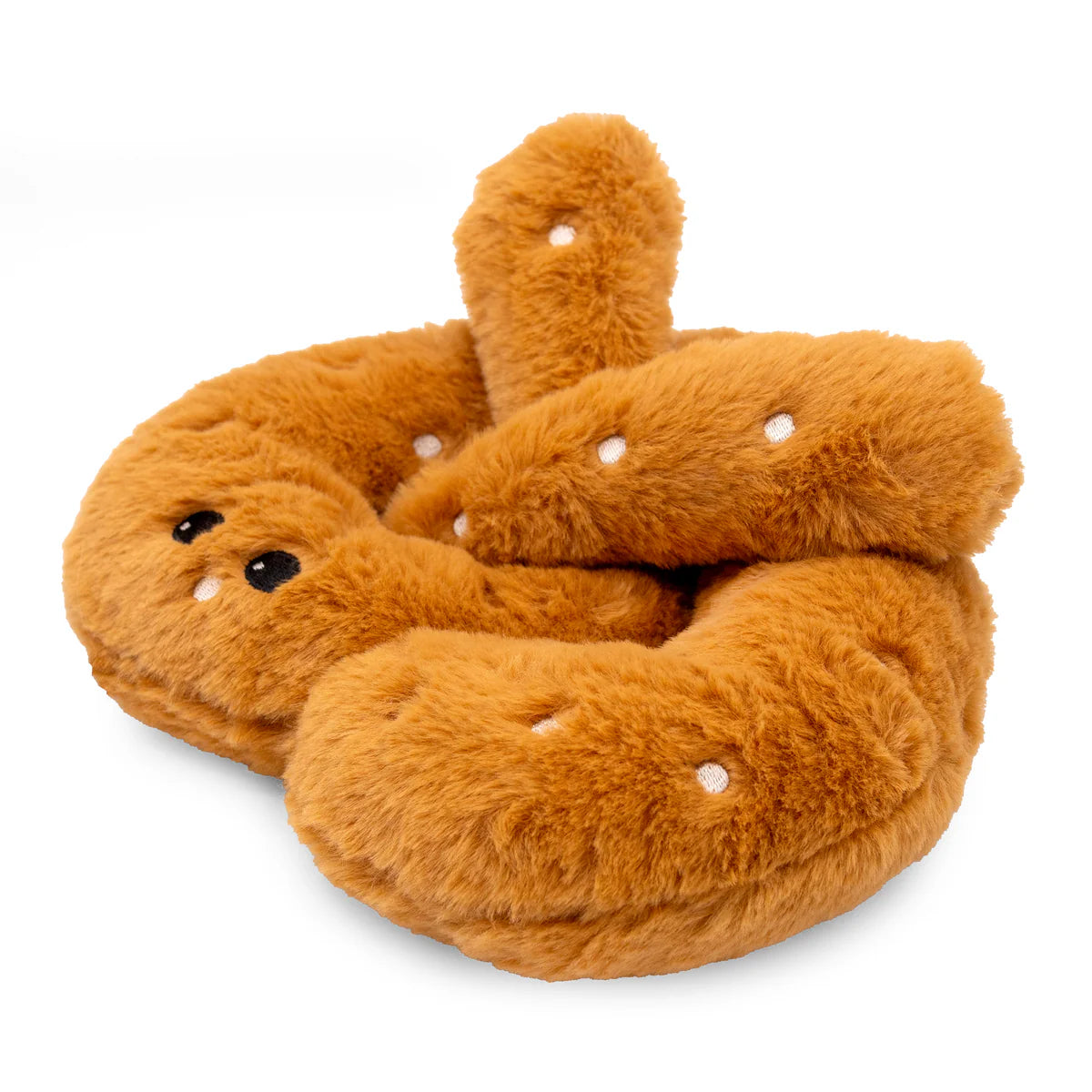 ThoozyPet pretzel dog toy made of soft plush material for safe and fun playtime