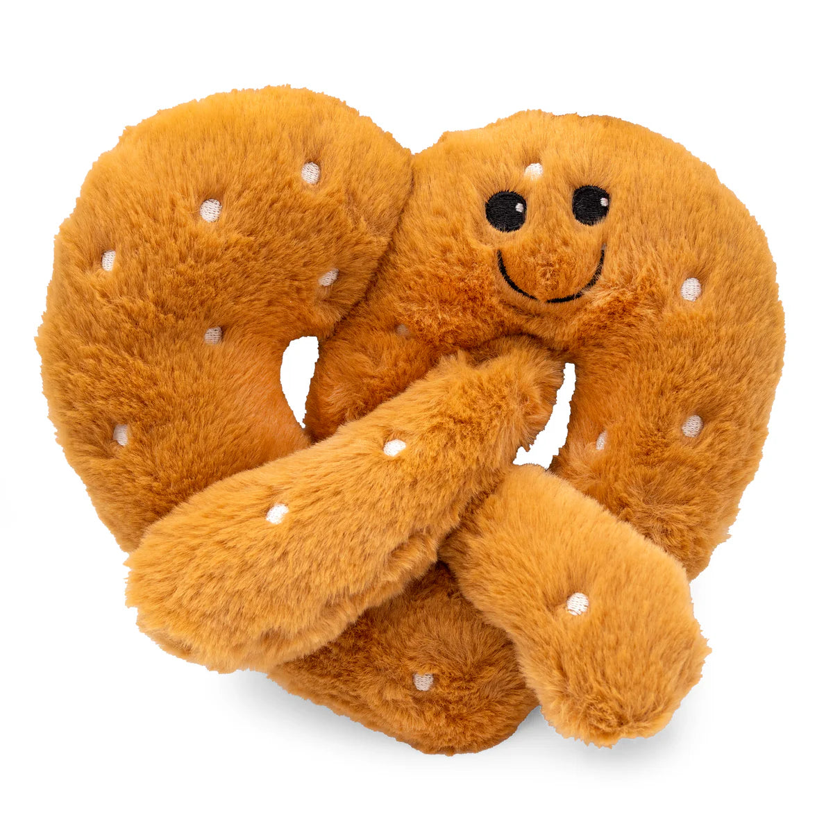 ThoozyPet Pretzel Dog Toy Soft Plush with Smiley Face for Interactive Play