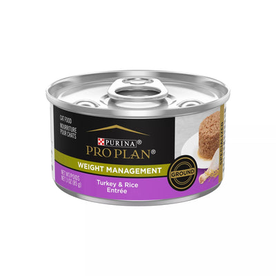 Pro Plan Weight Management Turkey & Rice Entree Adult Wet Cat Food 24 / 3 oz - Talis Us
