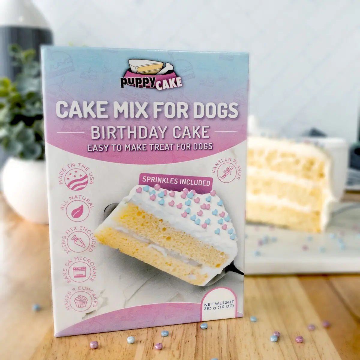Puppy Cake Mix Birthday Cake Flavored with Pupfetti Sprinkles 10oz - Talis Us