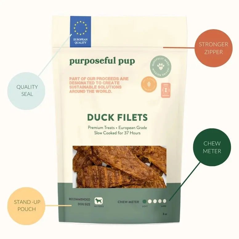 Purposeful Pup Treats Duck Jerky Dog Treats 8oz - Talis Us