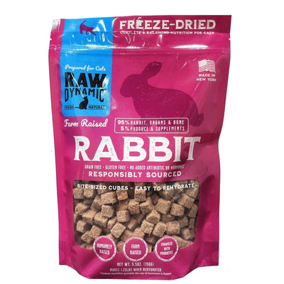 Raw Dynamic Freeze - Dried Farm Raised Rabbit Recipe Cat Food 5.5oz - Talis Us