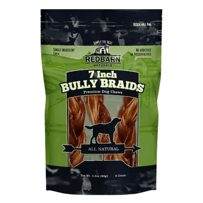Redbarn Braided Bully Sticks 7" Dog Treats 3 Pack - Talis Us