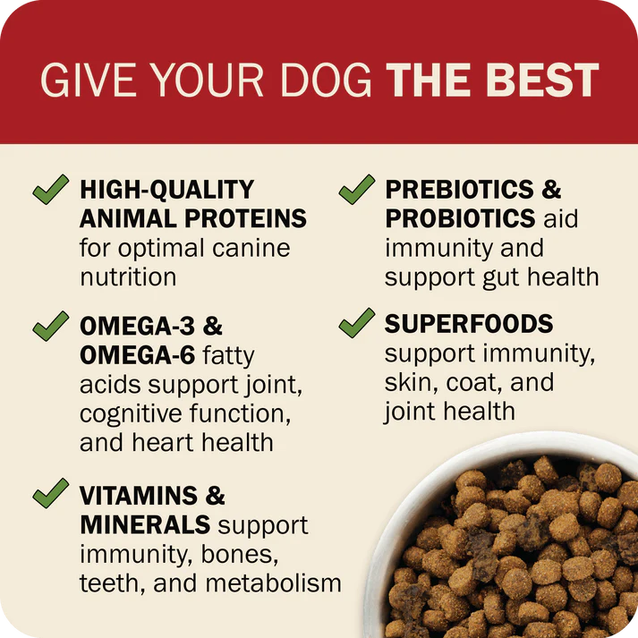 Redbarn grain free dog food with high-quality proteins and added vitamins for optimal canine nutrition