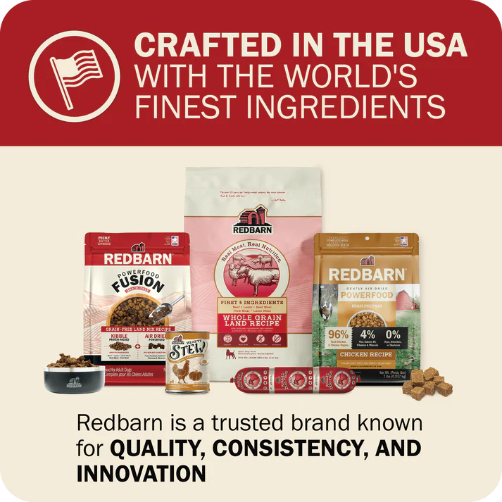 Redbarn grain free dog food options featuring natural ingredients and quality nutrition for dogs