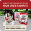 Redbarn grain free dog food bags with a dog in a bandana posing happily outdoors
