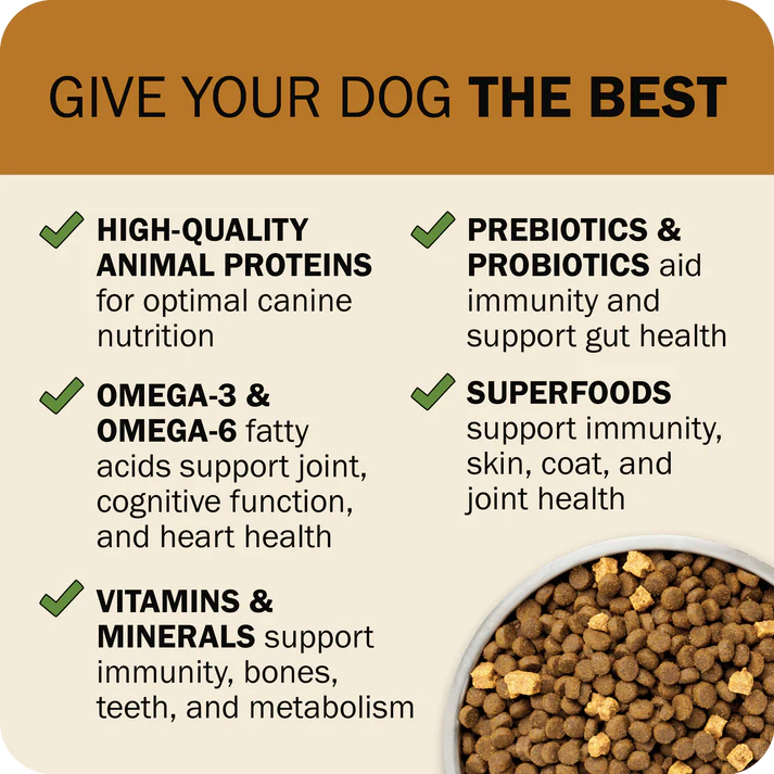 Redbarn grain free dry dog food with high-quality proteins and added probiotics for optimal health