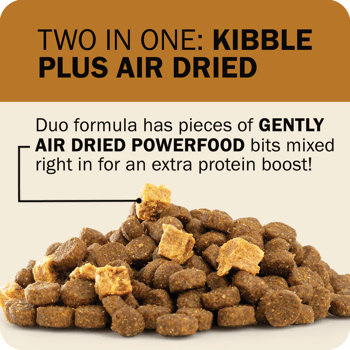 Redbarn grain free dry dog food with kibble and air-dried powerfood bits for added protein