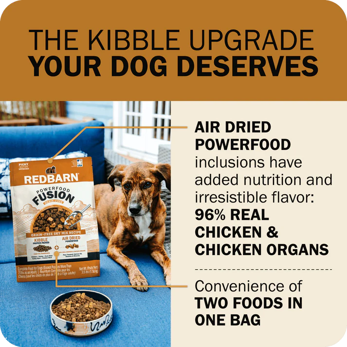 Redbarn grain free dry dog food with real chicken and organs for nutritious meals and added flavor
