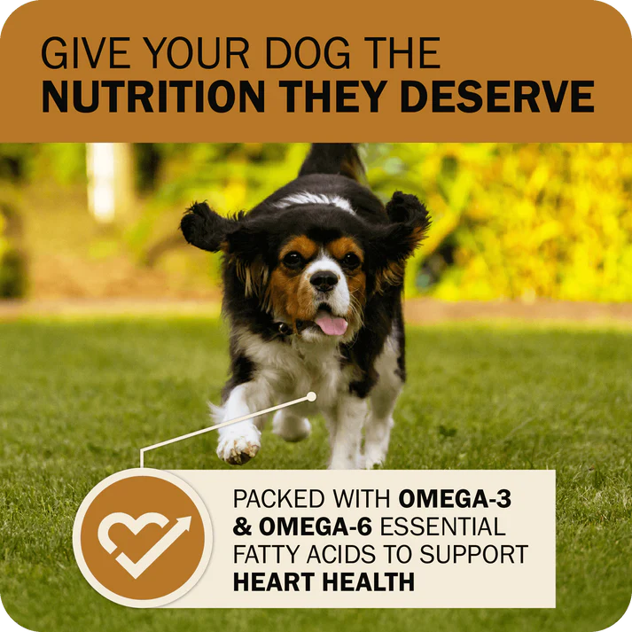 Redbarn grain free dry dog food for heart health, packed with Omega-3 and Omega-6 fatty acids