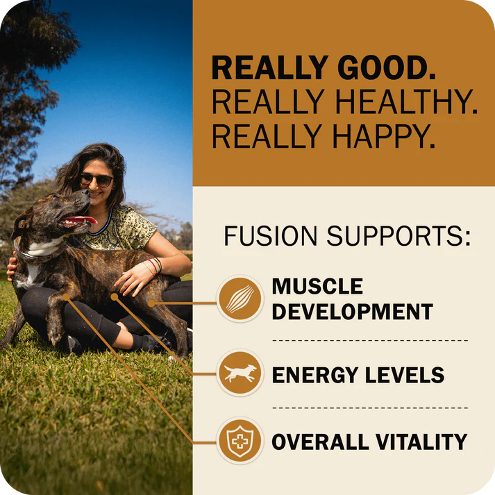 Redbarn Fusion Grain Free Dry Dog Food for muscle development, energy levels, and overall vitality