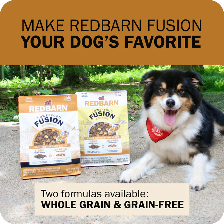 Redbarn Fusion Dry Dog Food featuring grain free dry dog food options for nutritious canine meals