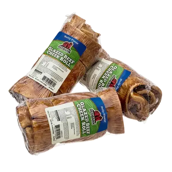 Redbarn Pet Products Glazed Beef Cheek Roll Dog Treat Redbarn