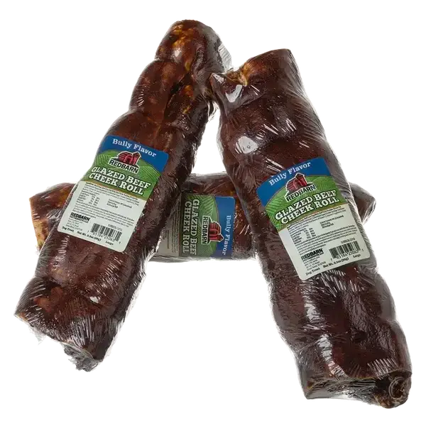 Redbarn Pet Products Glazed Beef Cheek Roll Dog Treat Redbarn