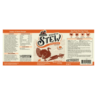 Redbarn Pet Products Hearty Stew All Life Stages Turkey & Carrot Wet Dog Food 12ea/12 oz - Talis Us