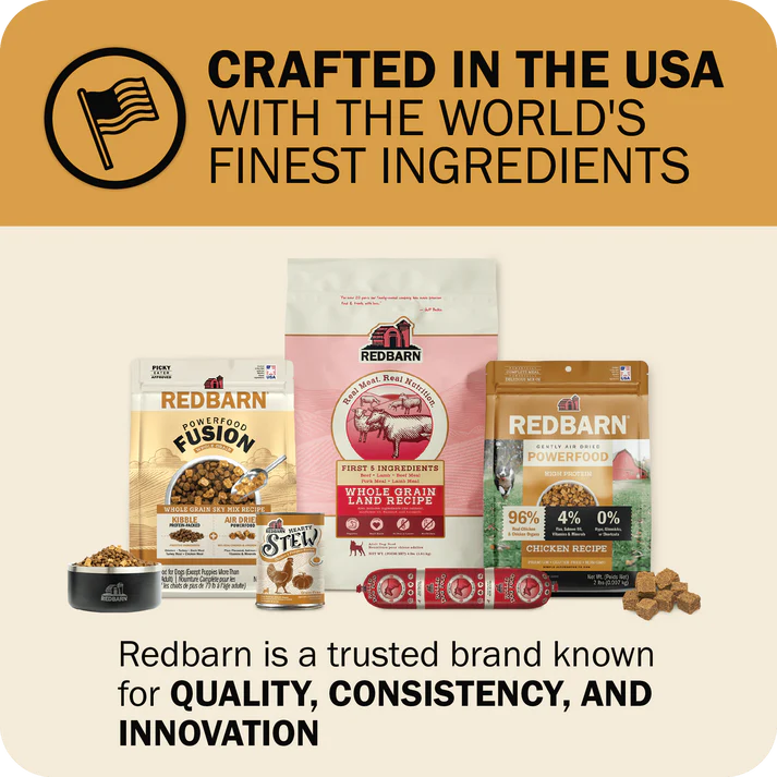 Redbarn Powerfood Fusion chicken dog food with high-quality ingredients for canine nutrition