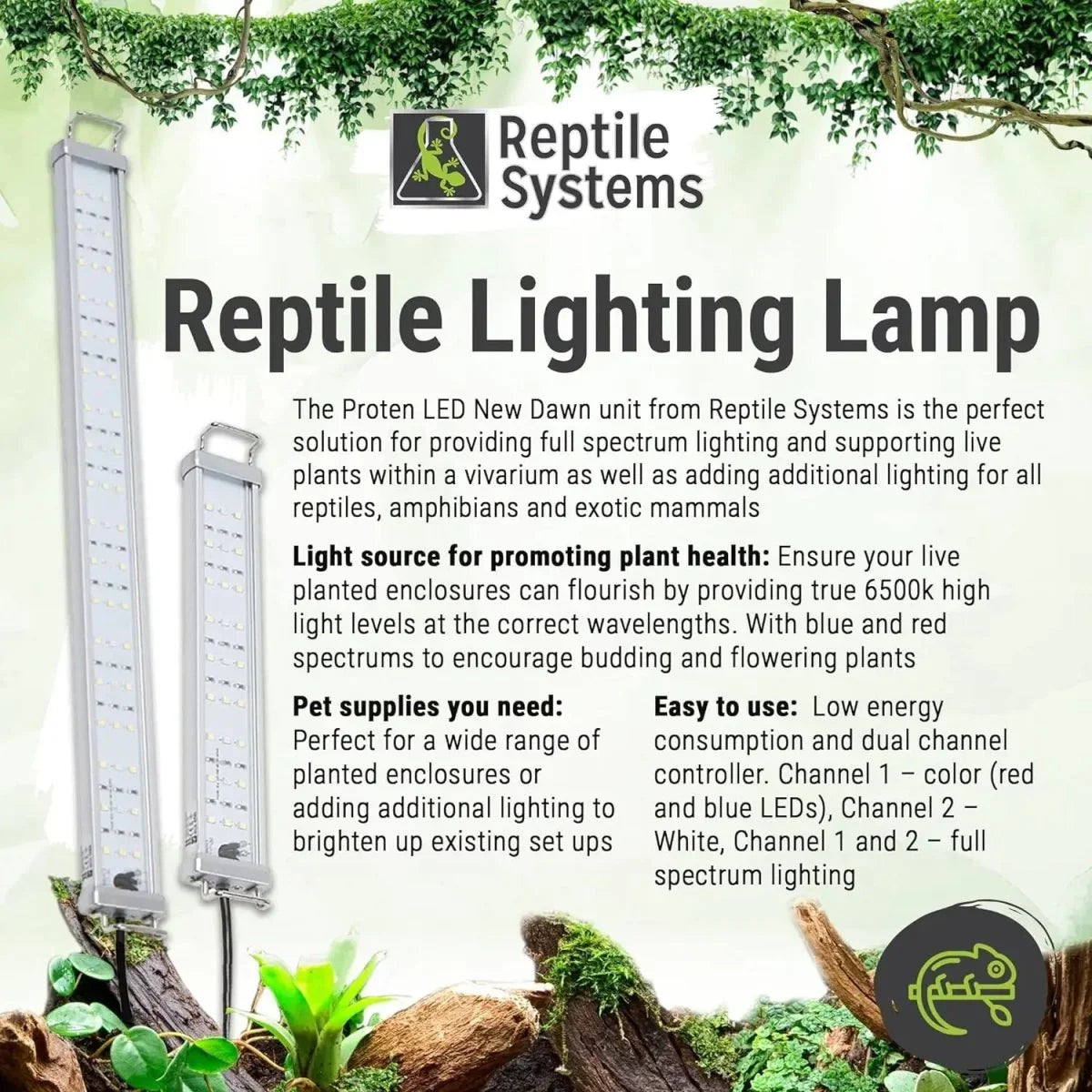 Reptile Systems Proten LED Light Bar Terrarium Vivariums Plant Lamp - Talis Us