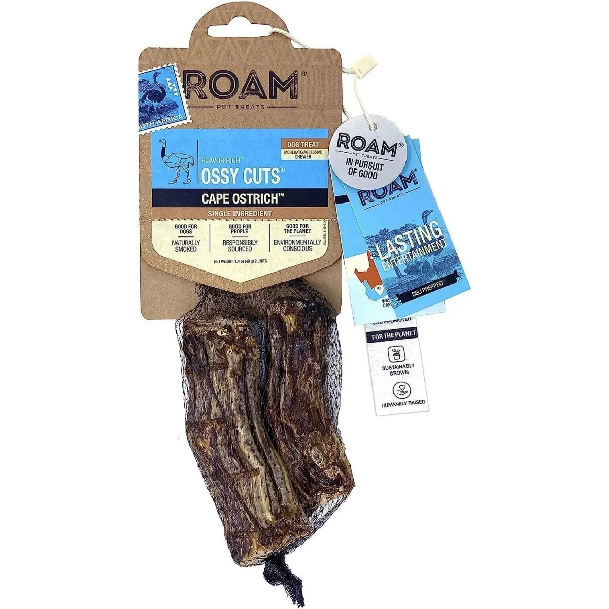 Roam Pet Treats Ossy Cuts Ostrich Neck Dog Chew for Small to Medium Dogs - Talis Us