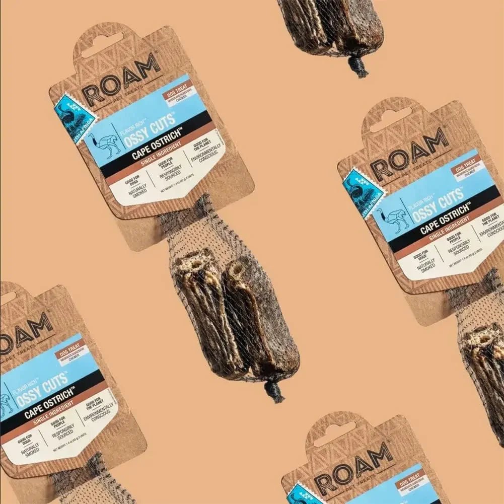 Roam Pet Treats Ossy Cuts Ostrich Neck Dog Chew for Small to Medium Dogs - Talis Us