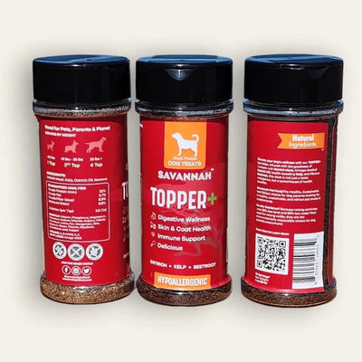 Savannah Pet Food Topper Plus: Ostrich & Beetroot - The Flavorful, Gut - Healthy Superfood Boost for Your Dog's Kibble 3 oz - Talis Us