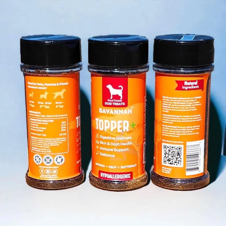 Savannah Pet Food Topper Plus: Ostrich & Butternut - The Flavorful, Gut - Healthy Superfood Boost for Your Dog's Kibble - Talis Us