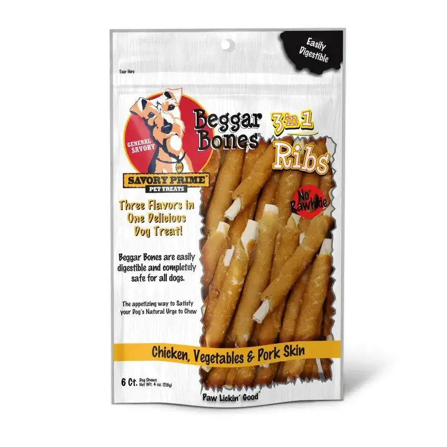 Savory Prime Beggar Bone 3in1 Ribs Dog Treat - Talis Us