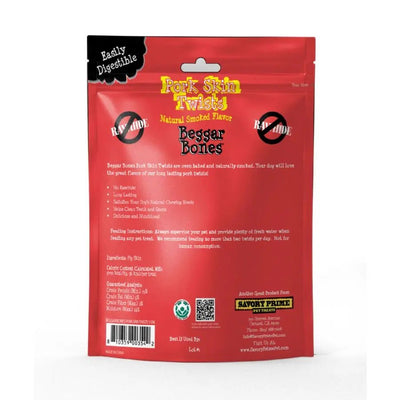 Savory Prime Beggar Bone Pork Skin Twists Dog Treats - Talis Us