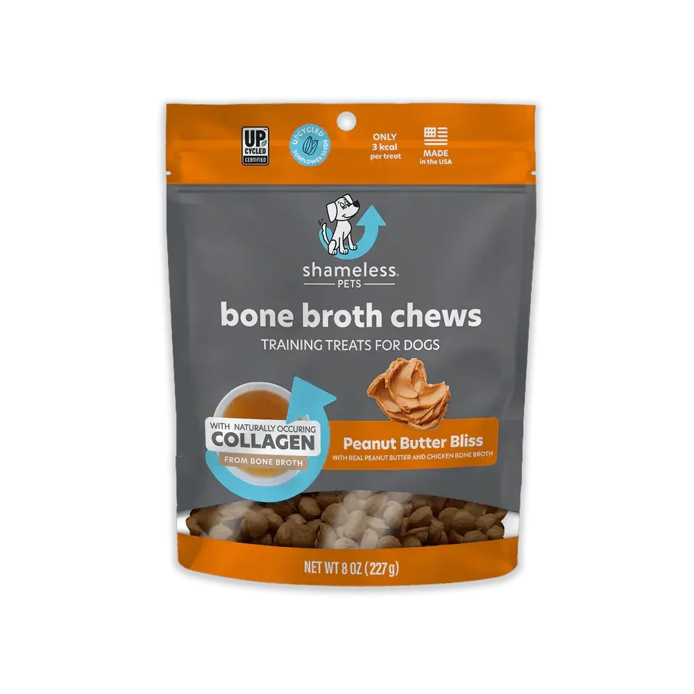 Shameless Pets Bone Broth Chews Peanut Butter Bliss Dog Treats - Talis Us