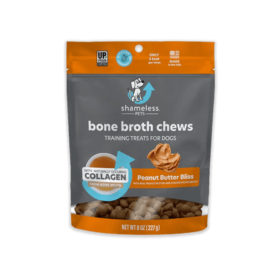 Shameless Pets Bone Broth Chews Peanut Butter Bliss Dog Treats - Talis Us