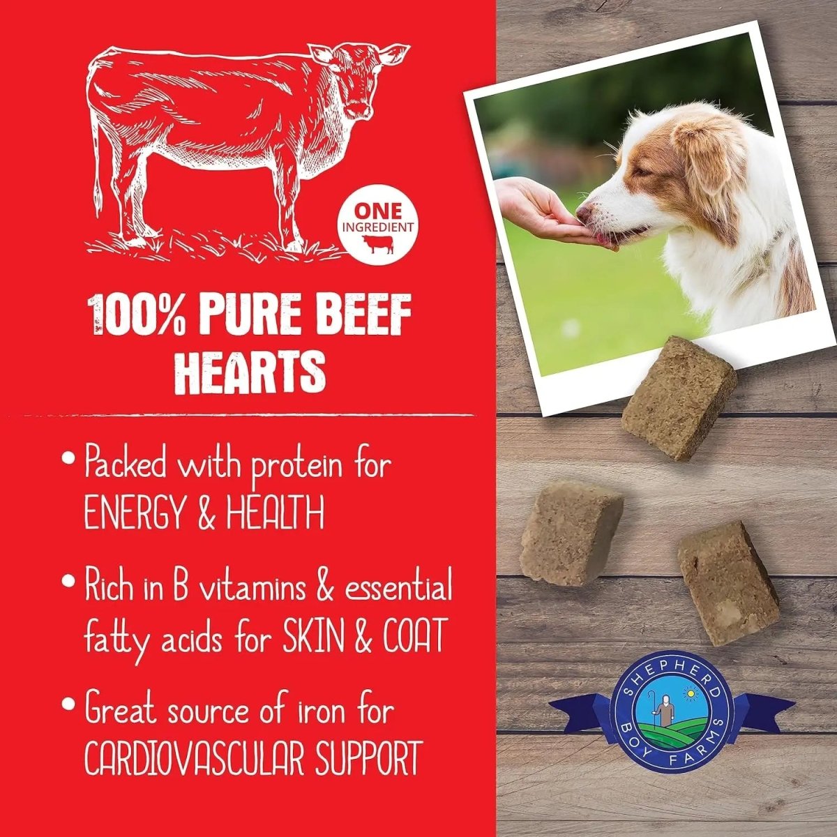 Shepherd Boy Farms Freeze Dried Beef Heart Dog Treats - Talis Us