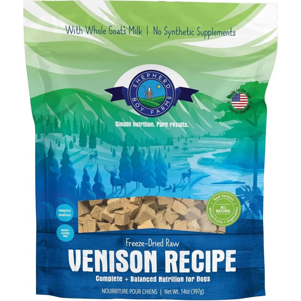 Shepherd Boy Farms Freeze - Dried Venison Recipe Dog Food 14oz - Talis Us