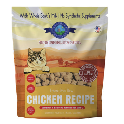 Shepherd Boy Farms Freeze Dried Chicken Cat Food with Whole Goat's Milk for all natural nutrition