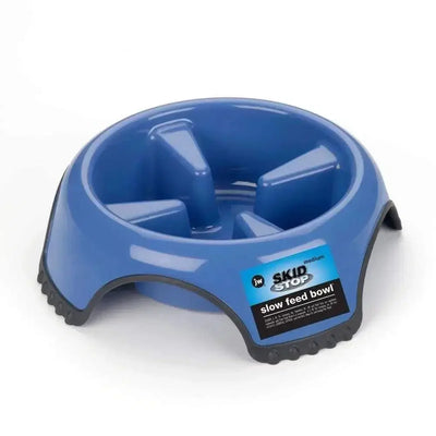 JW slow feed dog bowl in blue designed to slow down eating for healthier digestion