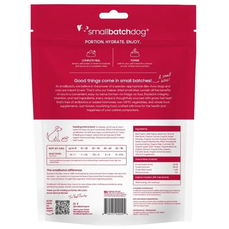 Smallbatch Pets Beef Freeze Dried Small Bites Dog Food for Healthy Pups - Talis Us