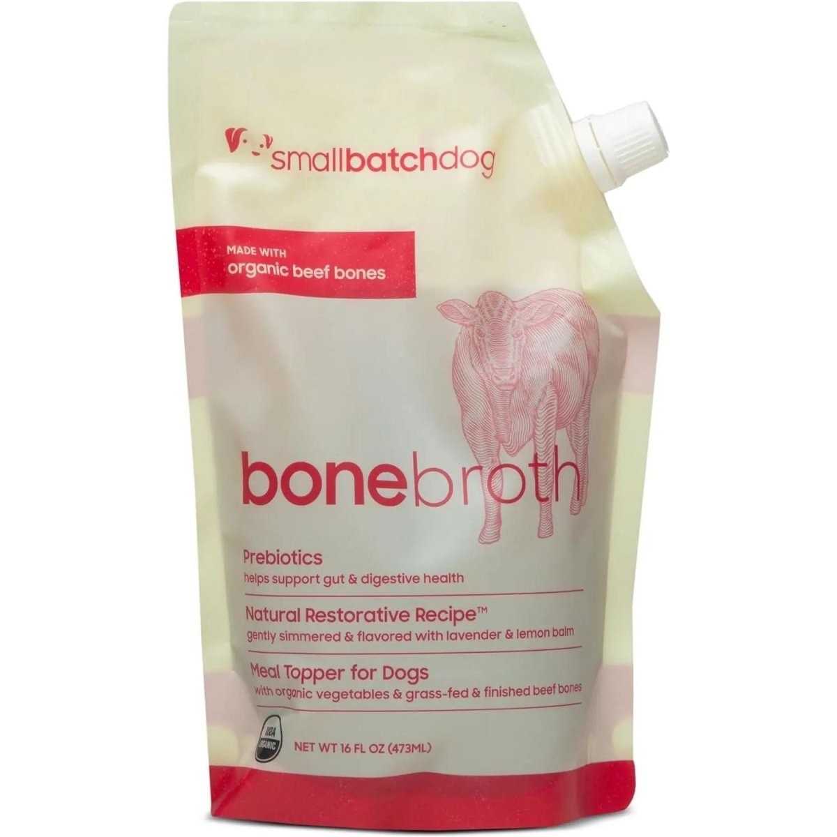Smallbatch Pets Organic Shelf Stable Adult Beef Bone Broth Wet Dog Food Topper 16oz - Talis Us