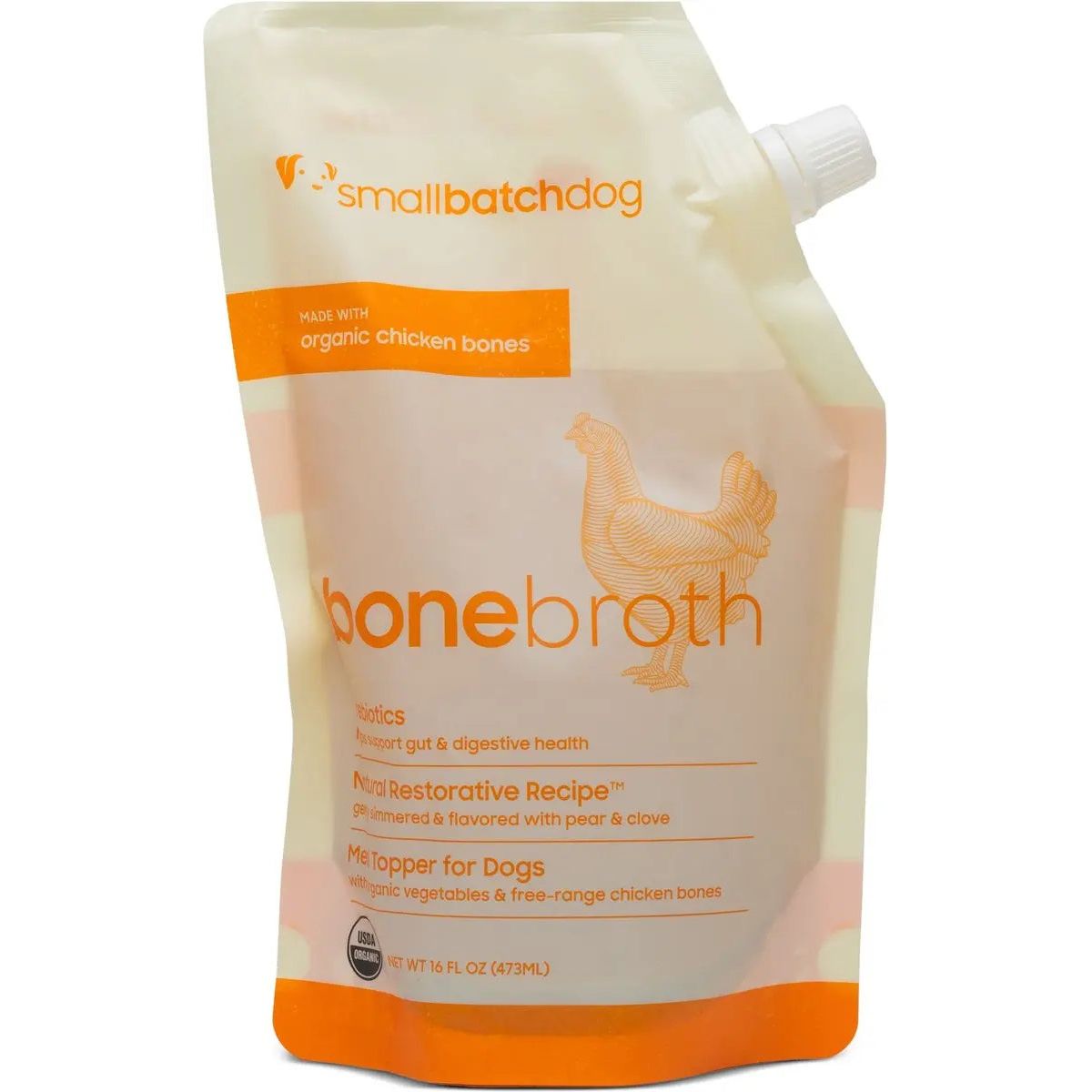 Smallbatch Pets Organic Shelf Stable Adult Chicken Bone Broth Wet Dog Food Topper 16oz - Talis Us