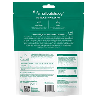 Smallbatch Pets Lamb Freeze Dried Dog Food with natural ingredients for balanced nutrition