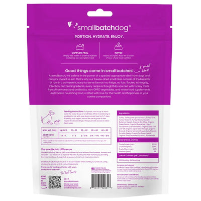 Smallbatch Pets Turkey Freeze Dried Dog Food for healthy canine nutrition and easy feeding