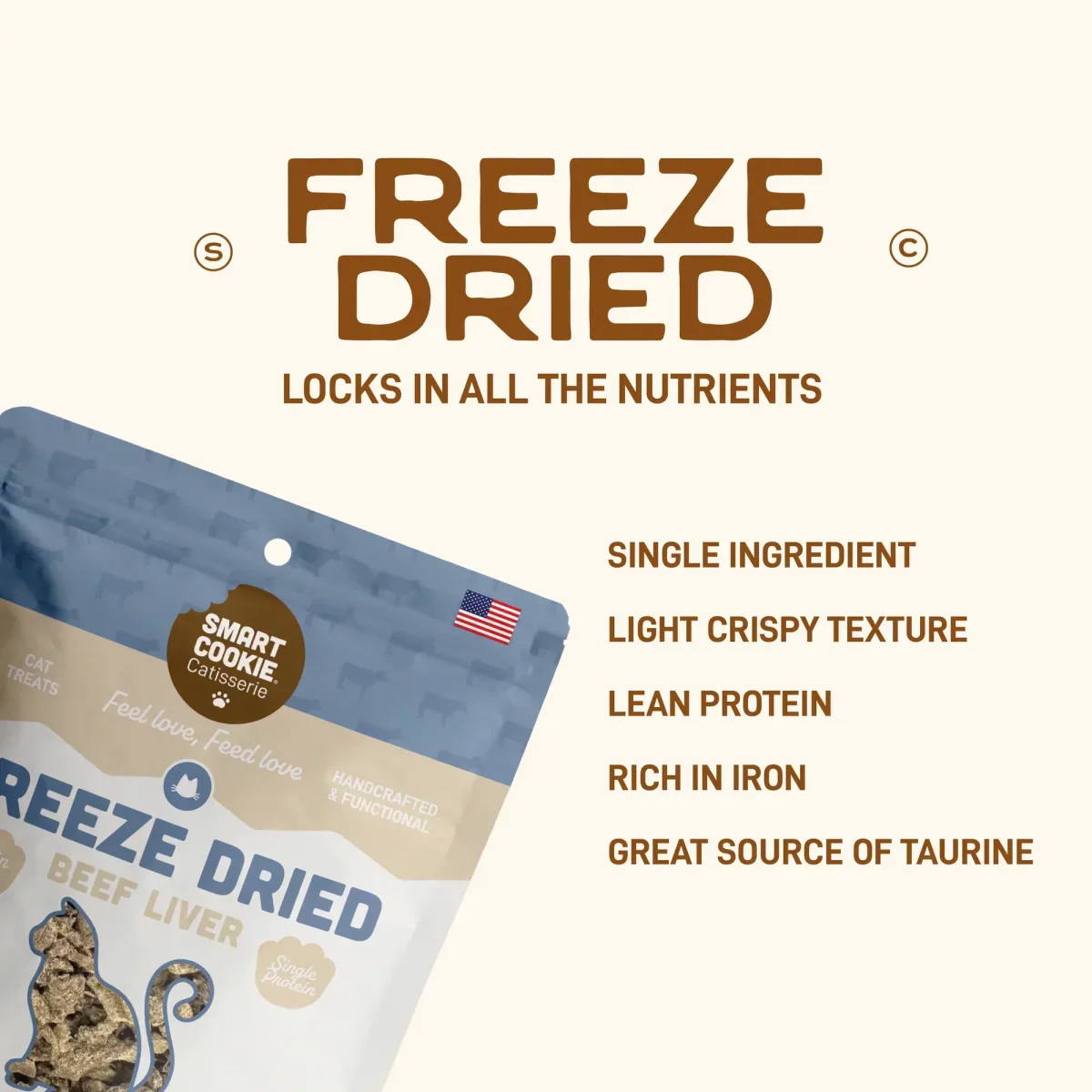 Smart Cookie Freeze - Dried Beef Liver Cat Treats – 100% Pure & Wholesome - Talis Us