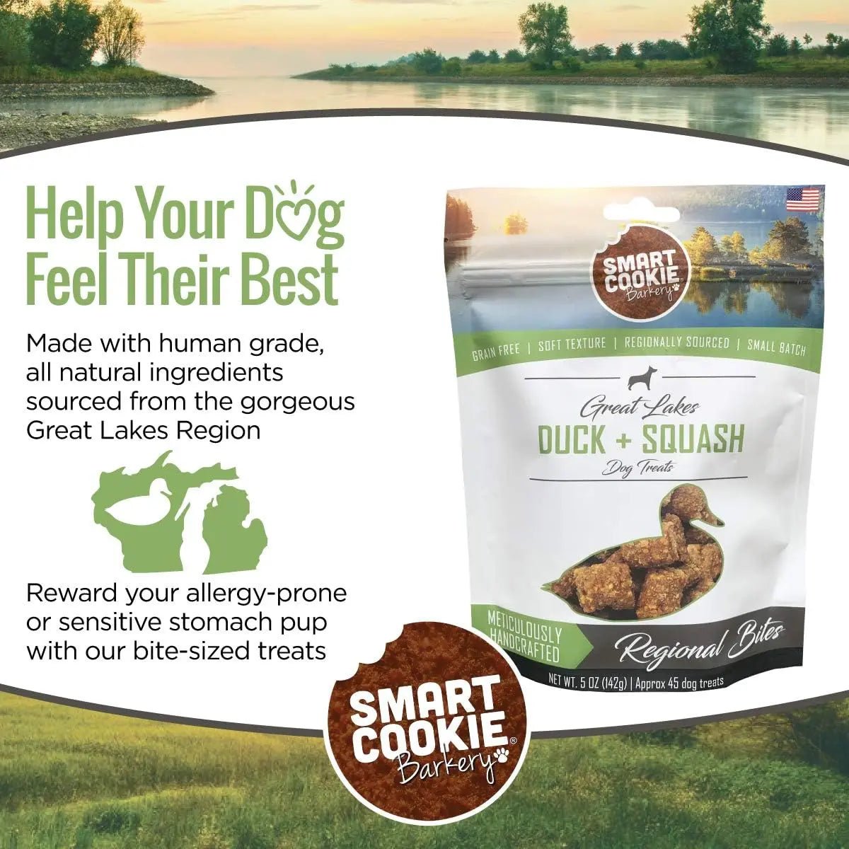 Smart Cookie Grain - Free Duck & Squash Dog Treats – Perfect for Dogs with Allergies 5oz - Talis Us