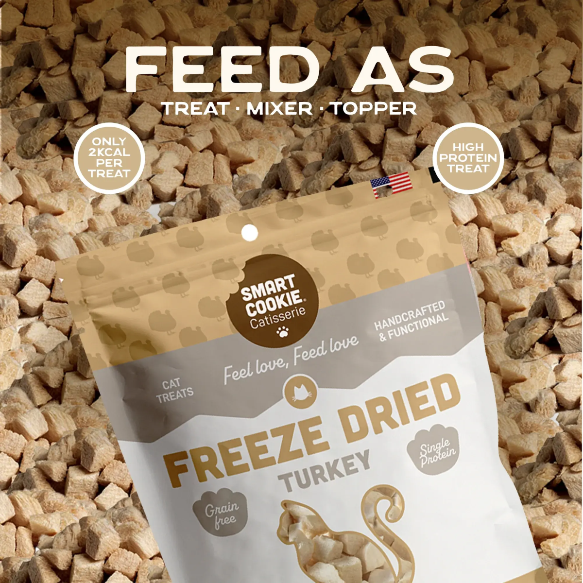 Smart Cookie High - Protein Freeze - Dried Turkey Cat Snacks - Talis Us
