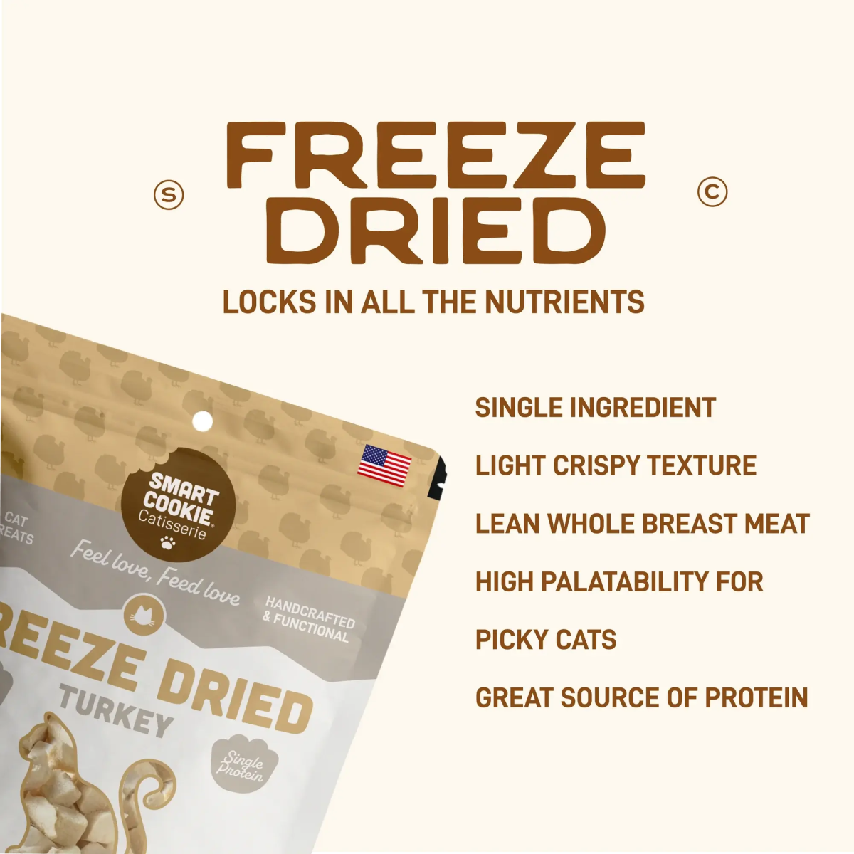 Smart Cookie High - Protein Freeze - Dried Turkey Cat Snacks - Talis Us