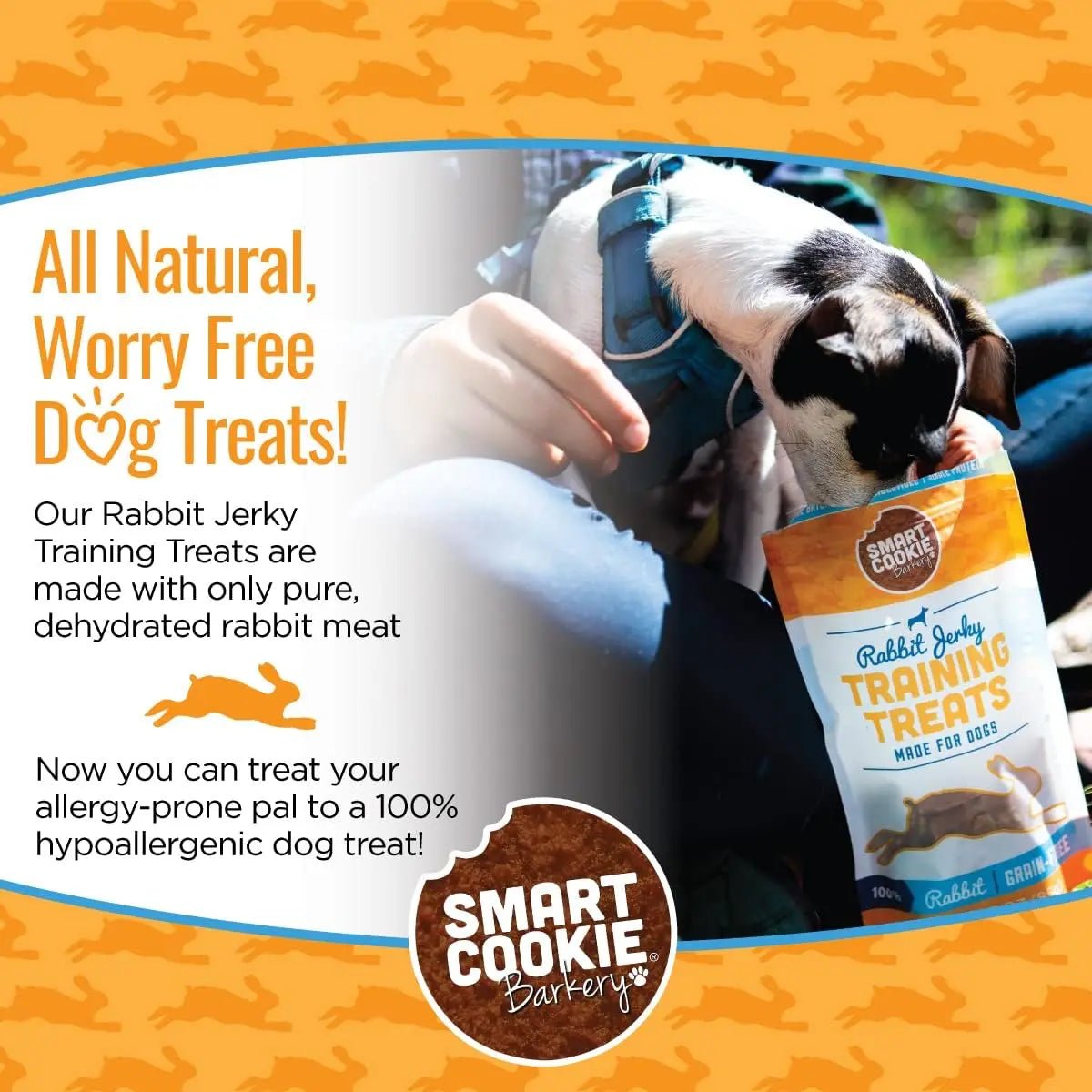 Smart Cookie Rabbit Jerky Dog Treats – Hypoallergenic & Healthy Training Bites - Talis Us