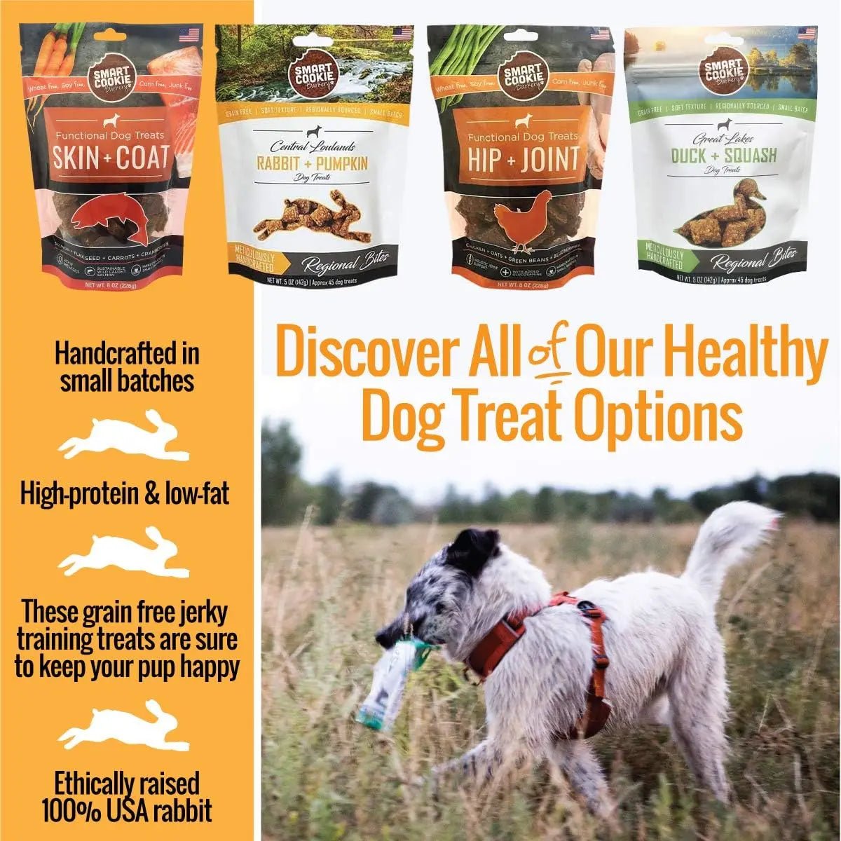 Smart Cookie Rabbit Jerky Dog Treats – Hypoallergenic & Healthy Training Bites - Talis Us