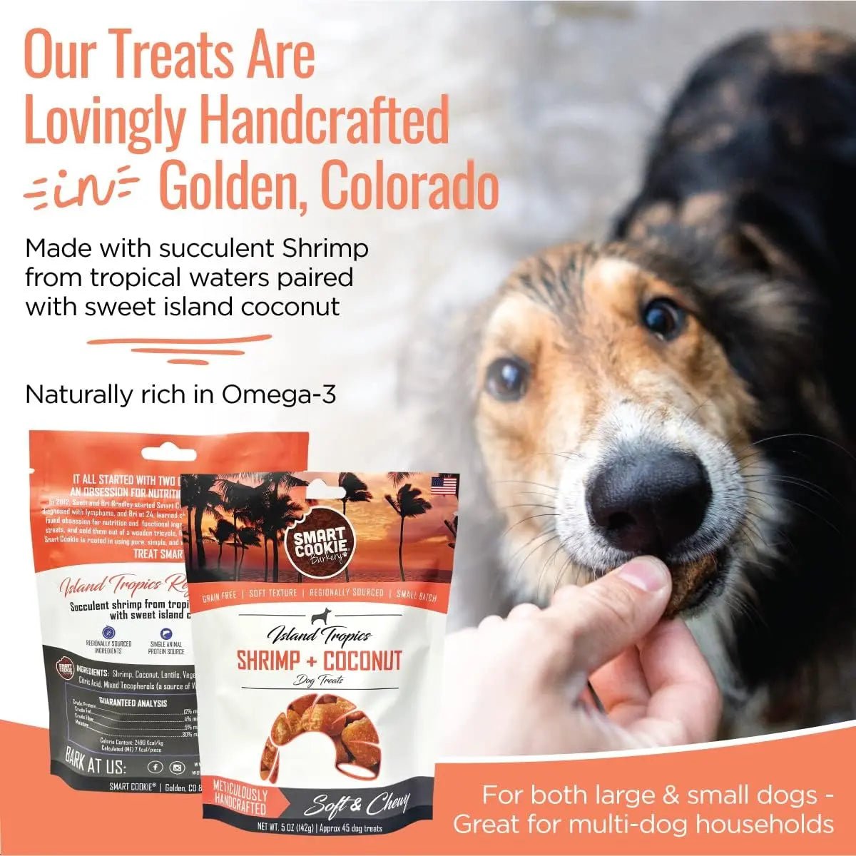 Smart Cookie Shrimp & Coconut Grain - Free Soft & Chewy Dog Treats 5oz - Talis Us