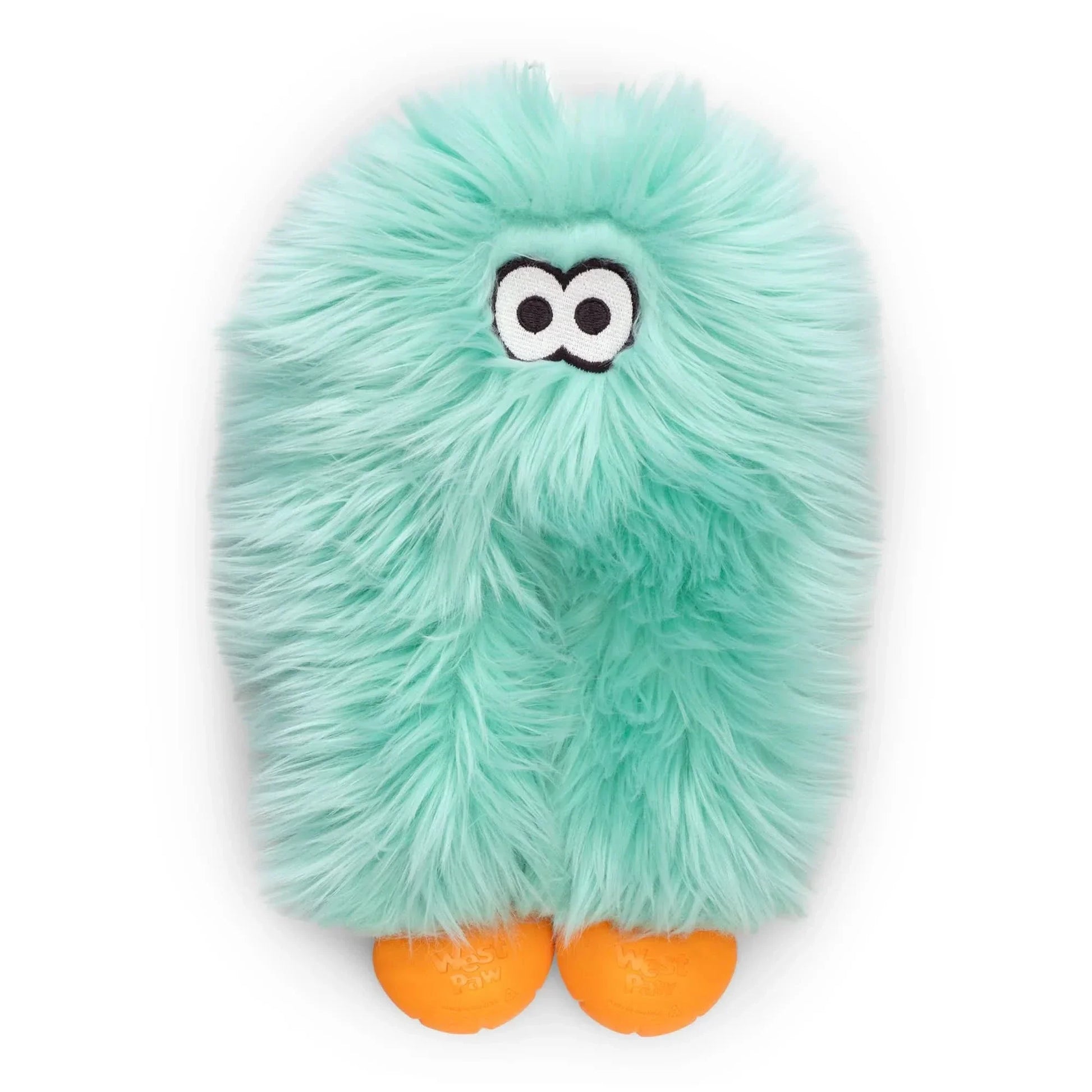 West Paw Squeaky Plush Dog Toy in Mint Green with Soft Fur and Squeaker for Playtime Fun