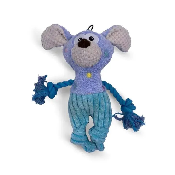 Steel Dog Polka Dot Pals Plush Dog Toy with Knotted Rope - Talis Us
